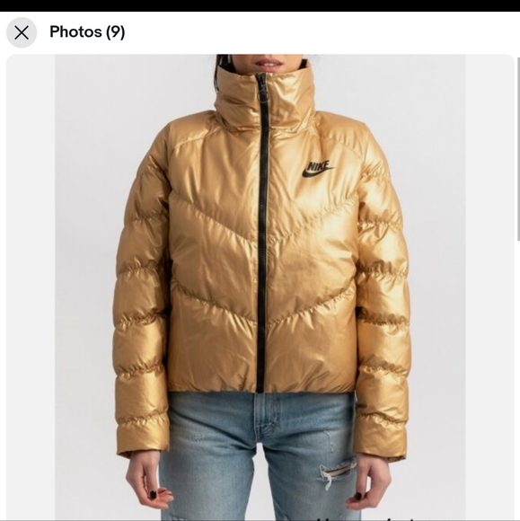 Nike | Jackets u0026 Coats | Nike Sportswear Womens Synthetic Fill Shine Gold  Puffer Jacket | Poshmark